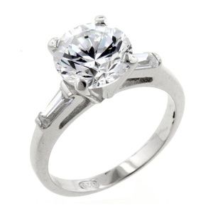 925 Silver 2.25ct Round Cut CZ Diamond Ring